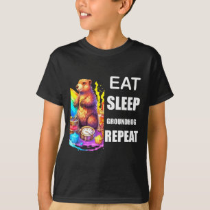 Groundhog-Tag Regenbogen Stolz Vielfalt Harmonie L T-Shirt