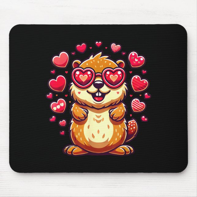 Groundhog Valentines Day Animal Lovers _4  Mousepad (Vorne)
