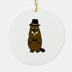 Groundhog verkleidet keramik ornament