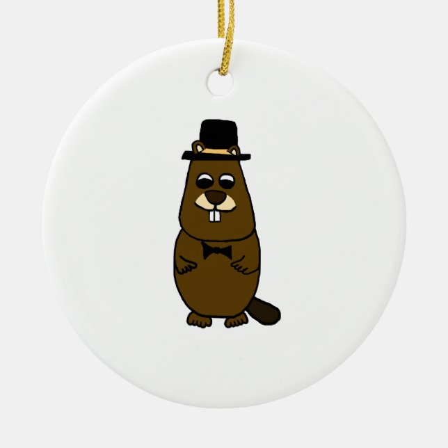 Groundhog verkleidet keramik ornament (Vorne)