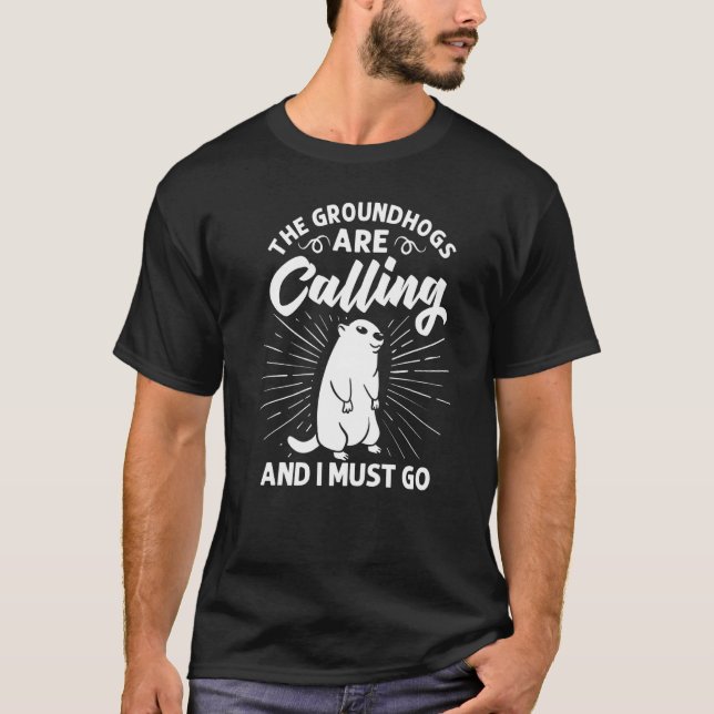 Groundhog Woodchuck Marmot Animal Ground Eichhörnc T-Shirt (Vorderseite)