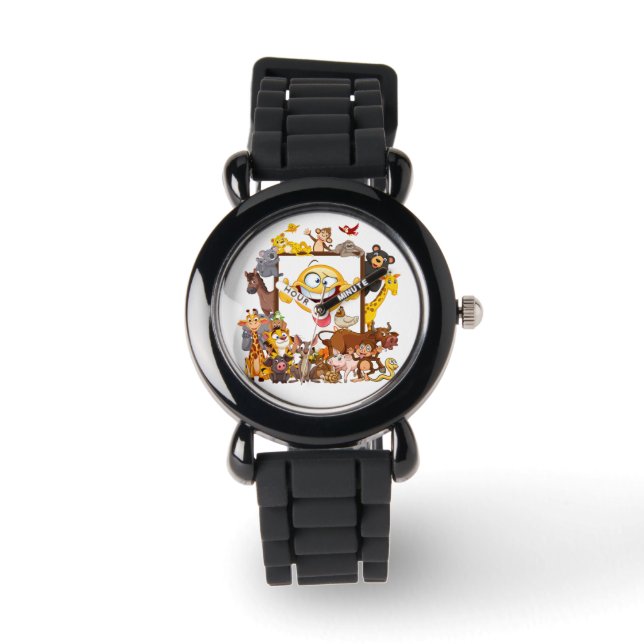 Group Cartoon Animals fun Armbanduhr (Vorderseite)