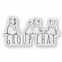 Group Chat Cute Bears Aufkleber