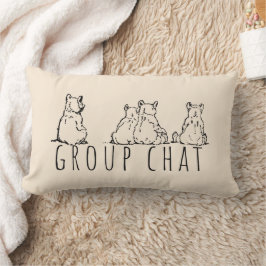 Group Chat Cute Bears Cream Lendenkissen
