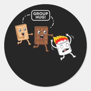 Group Hug S'more Funny Smores Camper Camping Runder Aufkleber