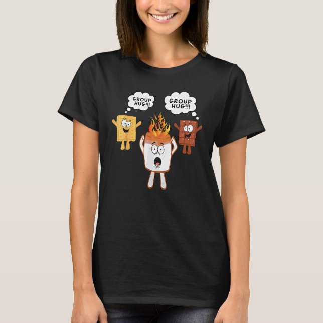 Group Hug S'mores Campfire Marshmallow Chocolate S T-Shirt (Vorderseite)