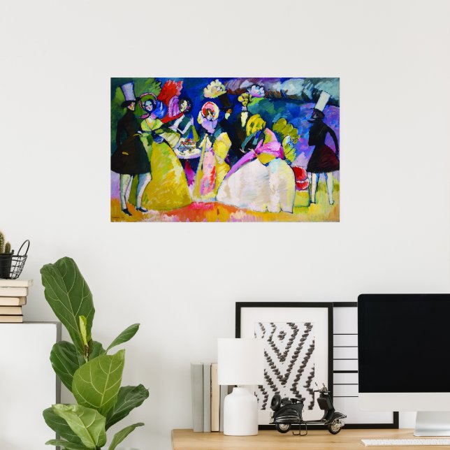 Group in Crinolines by Wassily Kandinsky Poster (Heimbüro)