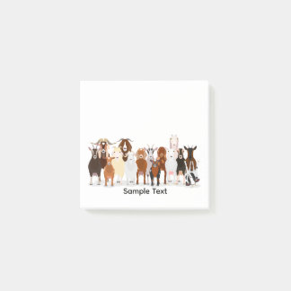 group of various breeds of goats design post it post-it klebezettel
