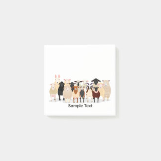 group of various breeds of sheep design post it post-it klebezettel