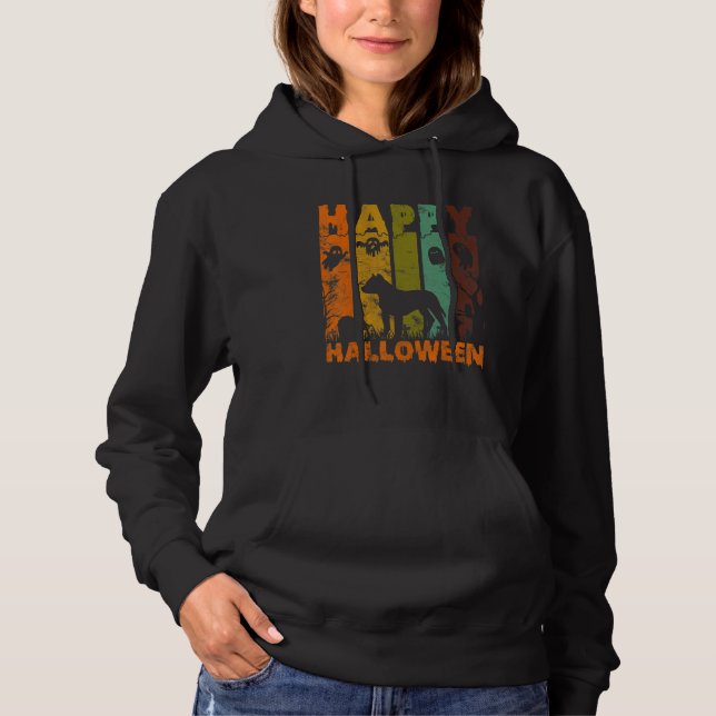 Group Pajamas Matching Halloween Costume Retro Pit Hoodie (Vorderseite)