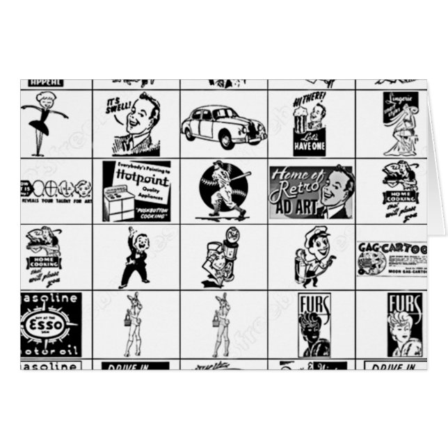 Groupe de carte d'années '50 (Devant horizontal)