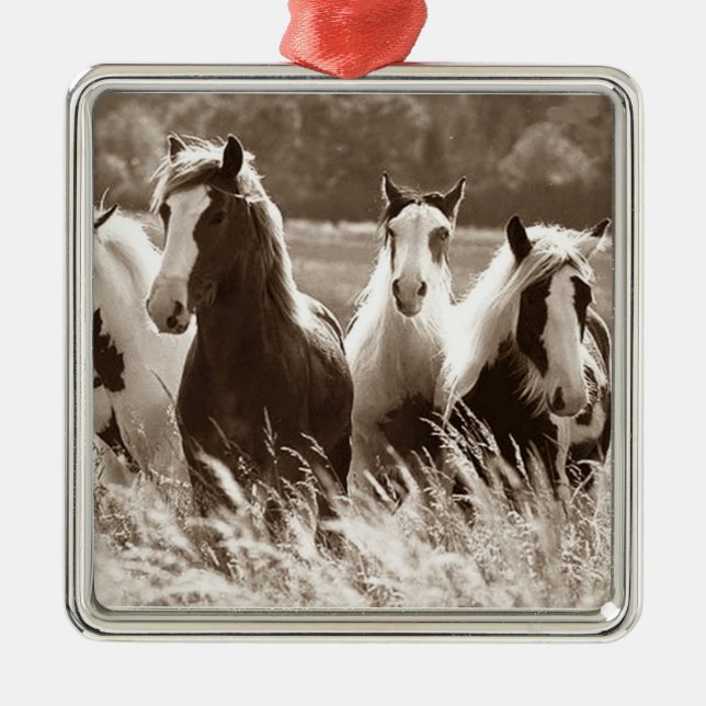 ***GROUPE DE GALLOPES DE CHEVAUX*** ORNEMENT DE NO (Devant)