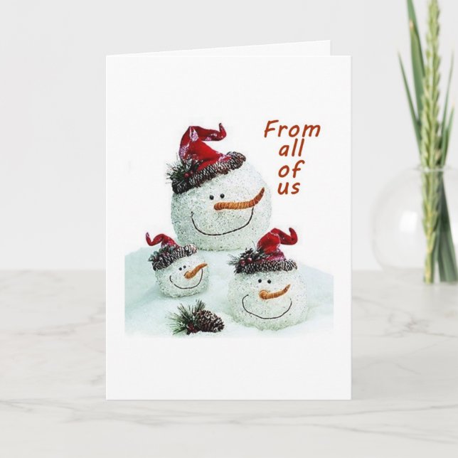 GROUPE D'HAPPY SNOWMAN HOLIDAY CARTE (Devant)