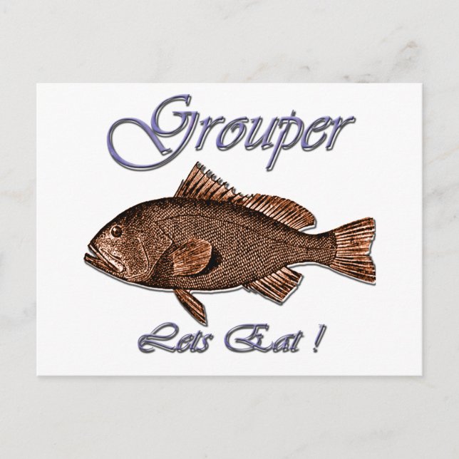 Grouper essen wir postkarte (Vorderseite)