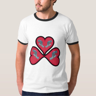 Grouper Zwillinge - 3 Schwarz umrandete rote Herze T-Shirt