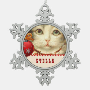 GROUPON Foto-Haustier-Katze mit individuellem Schneeflocken Zinn-Ornament