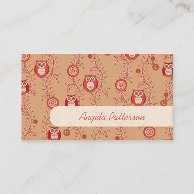 Groupon Owls Mommy Calling Cards Telefonnummerkarte (Vorderseite)