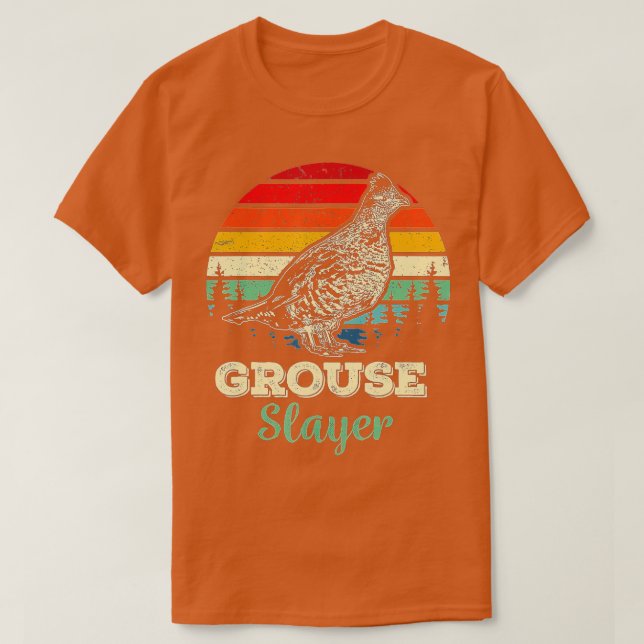 Grouse Slayer Funny Ruffed Grouse Bird Jagdgif T-Shirt (Design vorne)