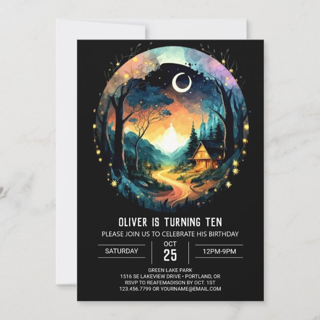 Grove Elegant Cottagecore Geburtstag Einladung (Vorderseite)