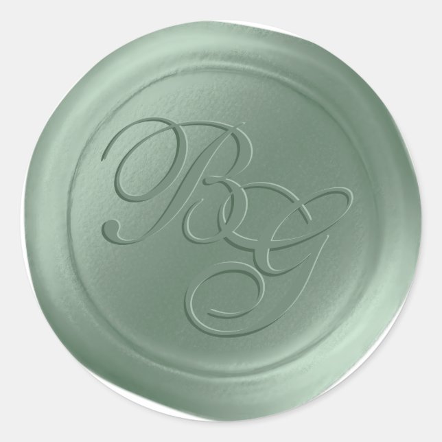 Grove Script Double Monogram Wax Siegel Stickers (Vorderseite)