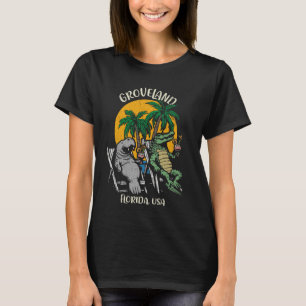 Groveland Florida USA Funny Manate and Alligator T-Shirt