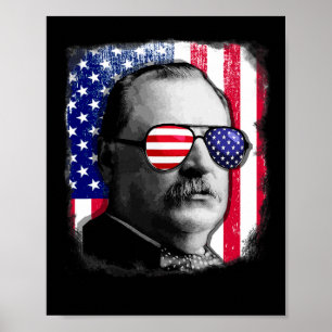 Grover Cleveland US Flag 4. Juli Poster