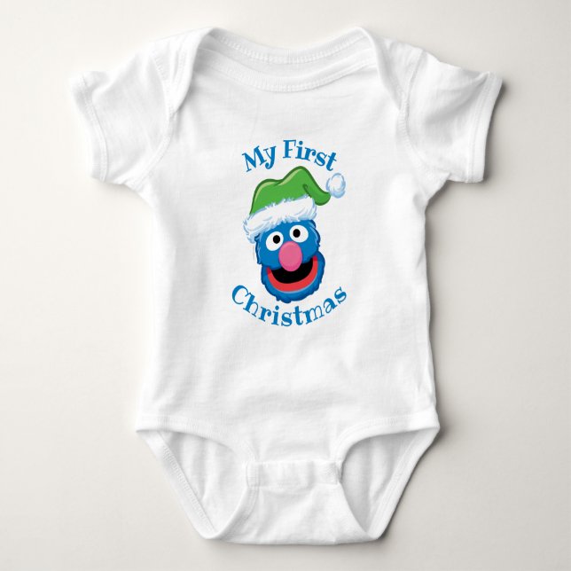 Grover Erster Weihnachtsfeiertag Baby Strampler (Vorderseite)