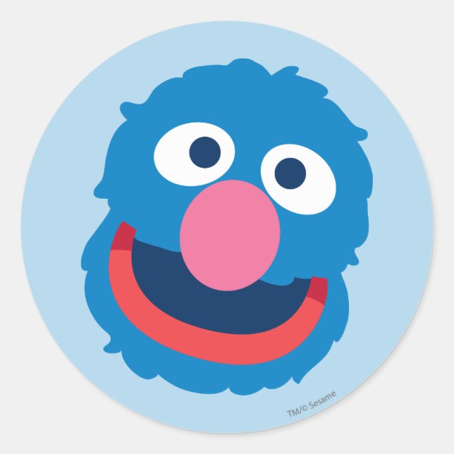Grover Head Runder Aufkleber (Vorderseite)