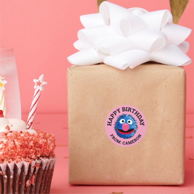 Grover | Joyeuse étiquette cadeau d'anniversaire (Fête)
