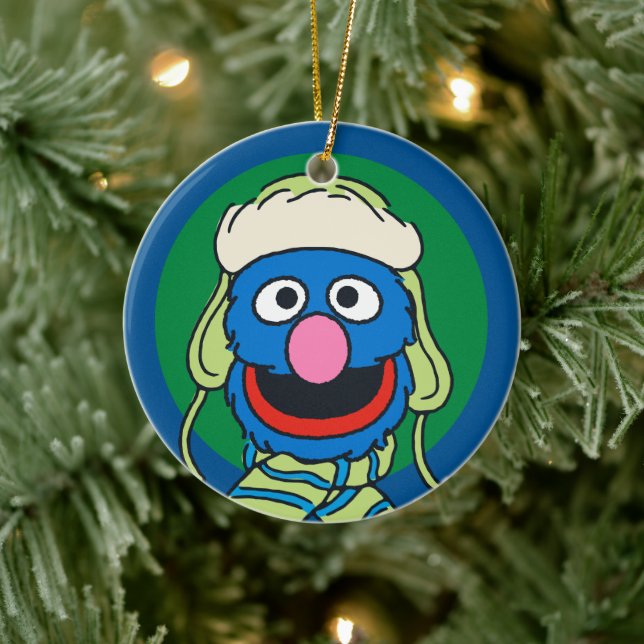 Grover Winter Hat Keramik Ornament (Baum)