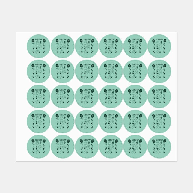 Grow - ASL-Design Etiketten (Blatt)