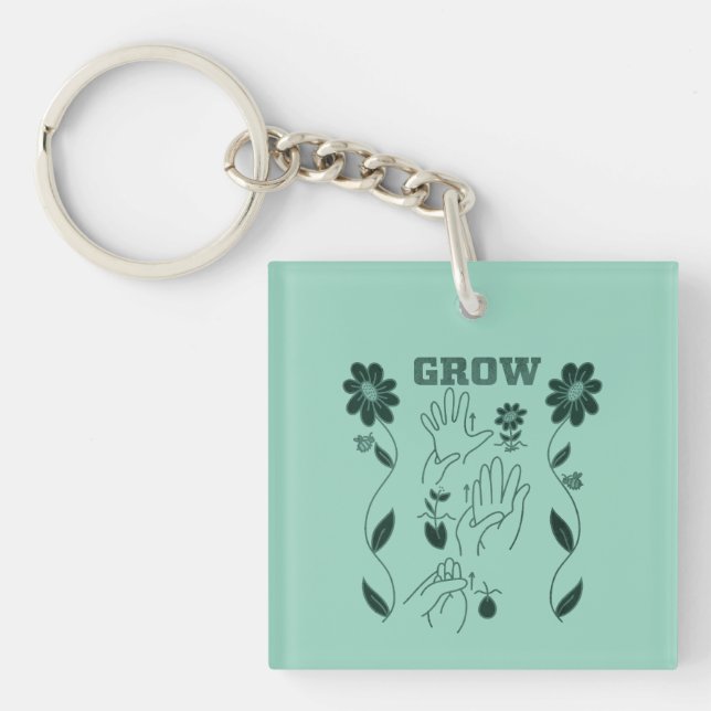 Grow - ASL-Design Schlüsselanhänger (Vorderseite)