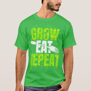 Grow Eat Wiederholung vegetarische Vegan T-Shirt