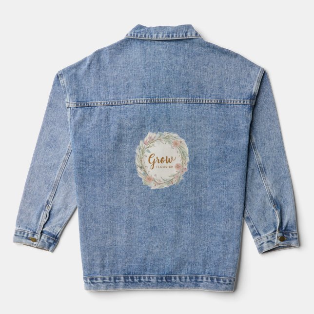 "Grow" oder "Blüh". Jeansjacke (Rückseite)