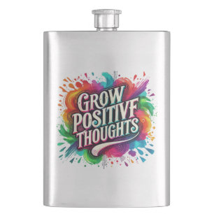 Grow positive Gedanken trinken lustige Aufnahme Flachmann