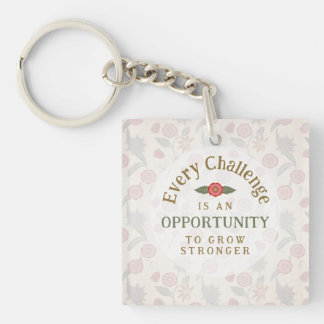 "Grow Stronger" Affirmation Acrylic Keychain