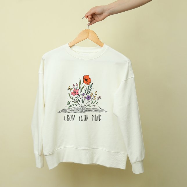 Grow your mind Boho Wildflower and book Sweatshirt (Von Creator hochgeladen)