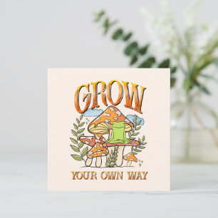 "Grow your own way"   Frosch und Pilze vermitteln