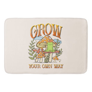 "Grow your own way"   Frosch und Pilze vermitteln Badematte