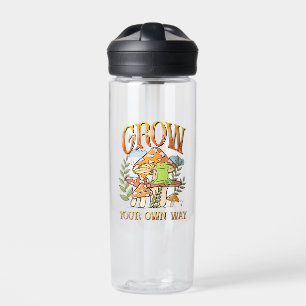 "Grow your own way"   Frosch und Pilze vermitteln Trinkflasche