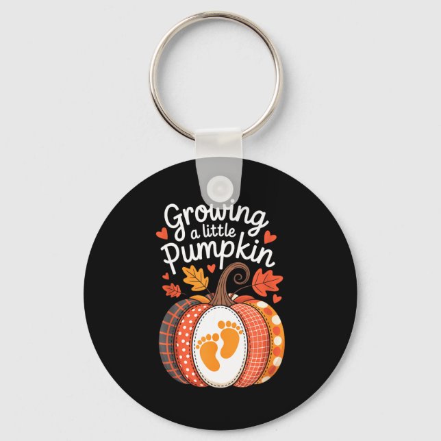 Growing A Little Pumpkin Maternity Pregnancy Thank Schlüsselanhänger (Vorderseite)