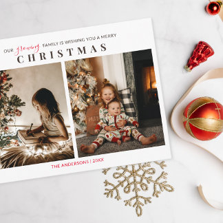 Growing Family 2 Kids Foto Frohe Weihnachten Postkarte