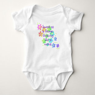 "Growing like a weed" Funny Rainbow Baby Bodysuit Strampler