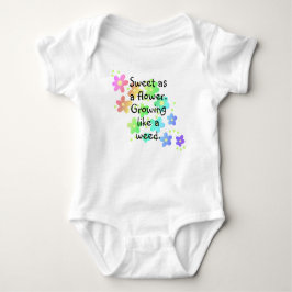 "Growing like a weed" Funny Rainbow Baby Strampler