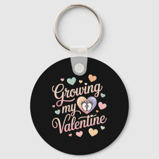 Growing My Valentine By Feet Heart Design Schlüsselanhänger