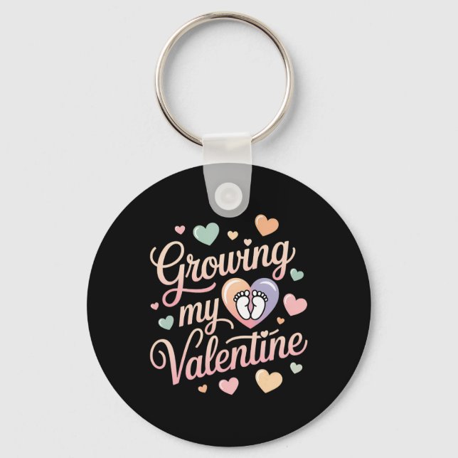 Growing My Valentine By Feet Heart Design  Schlüsselanhänger (Vorderseite)