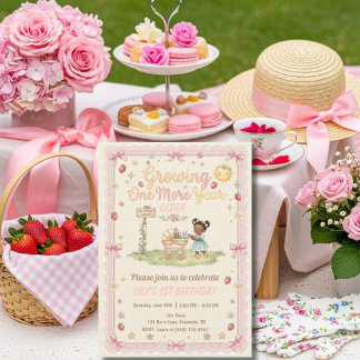 Growing One More Year Older Black girl Birthday  Einladung