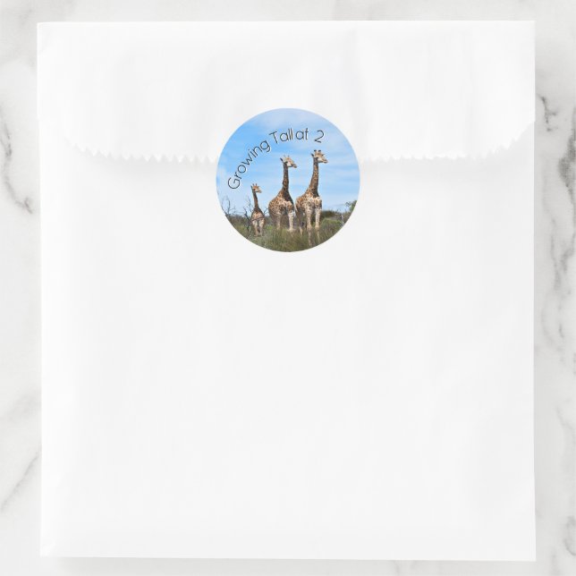 Growing Tall Safari Accent Runder Aufkleber (Tasche)