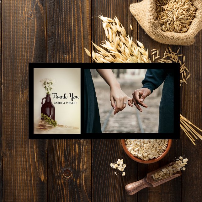 Growler, Hops, Daisies Brewery Wedding Vielen Dank Dankeskarte (Von Creator hochgeladen)