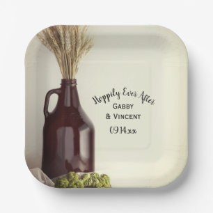 Growler Hops Weizen hoffnungslos je nach Hochzeit Pappteller